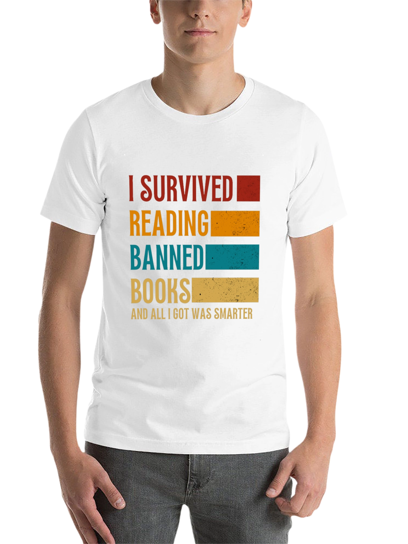 Black I Survived Reading Banned Books T-Shirt view 14