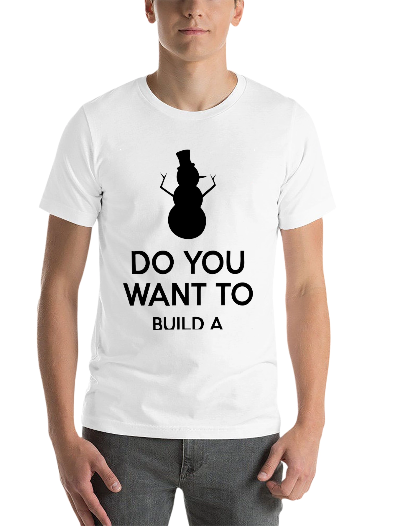Black Snowman Build T-Shirt - Black view 14