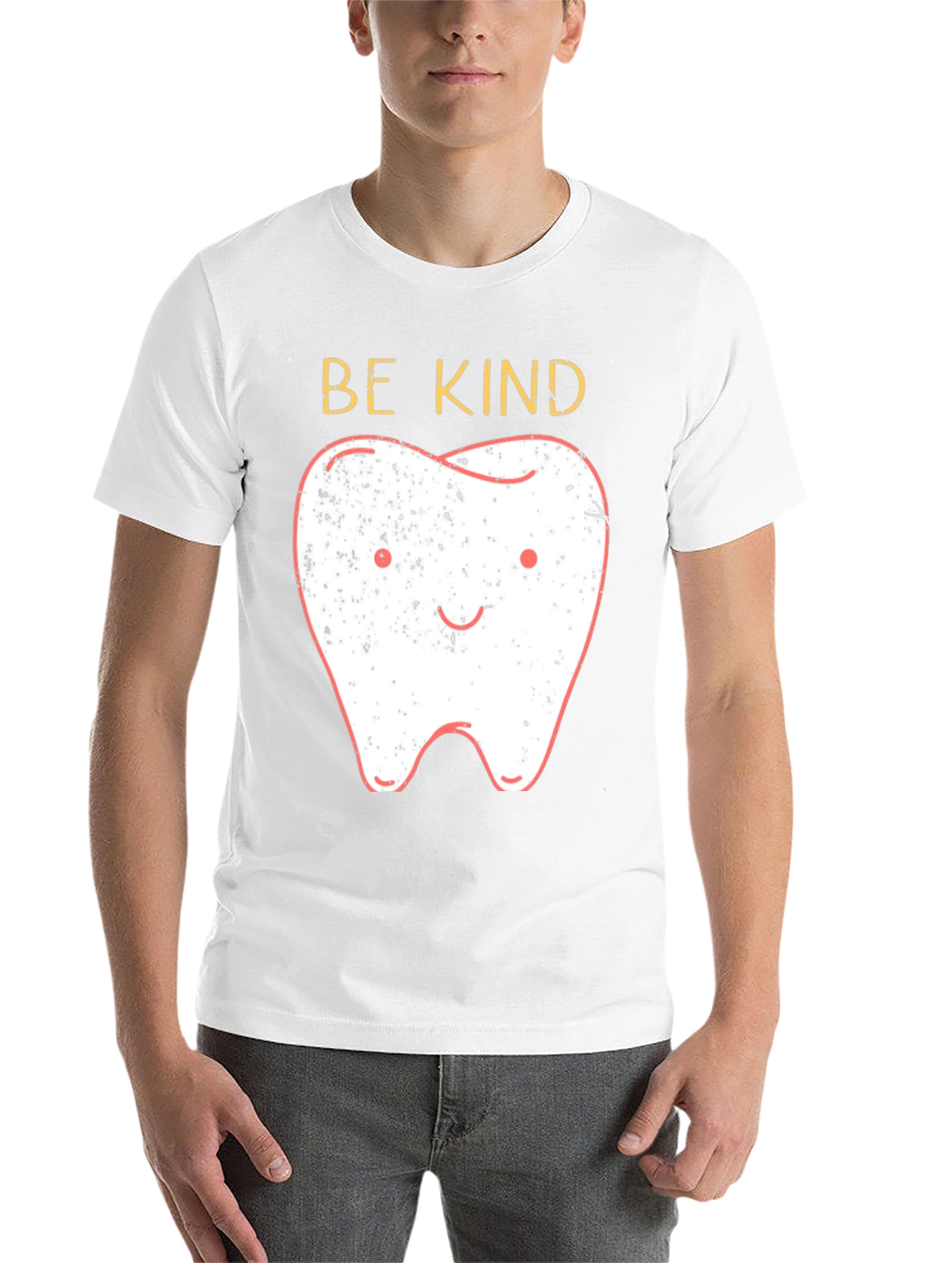 Black Be Kind Tooth Graphic Tee - Black Unisex T-Shirt view 14