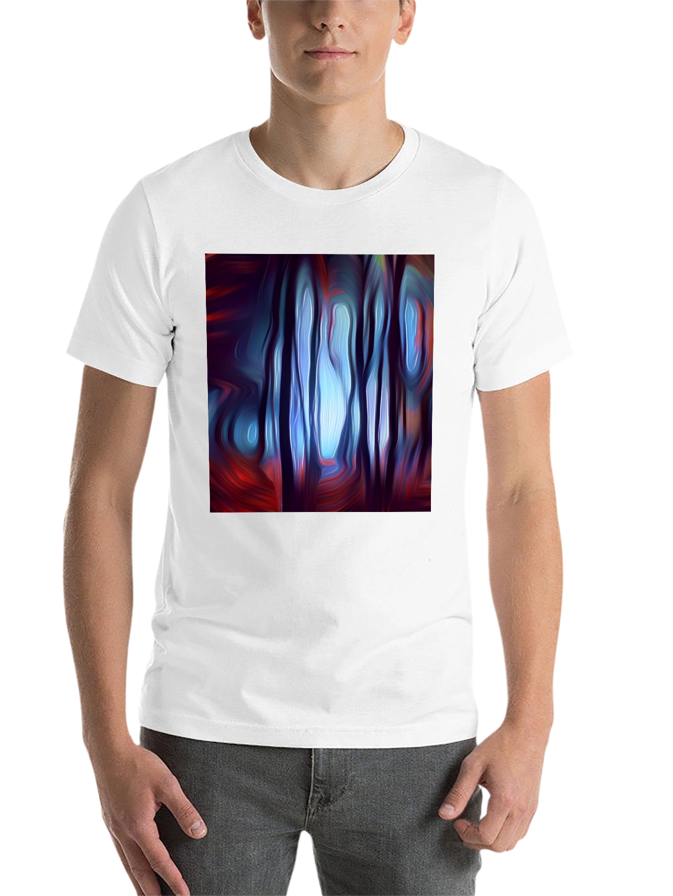 Black Abstract Forest Art T-Shirt view 14