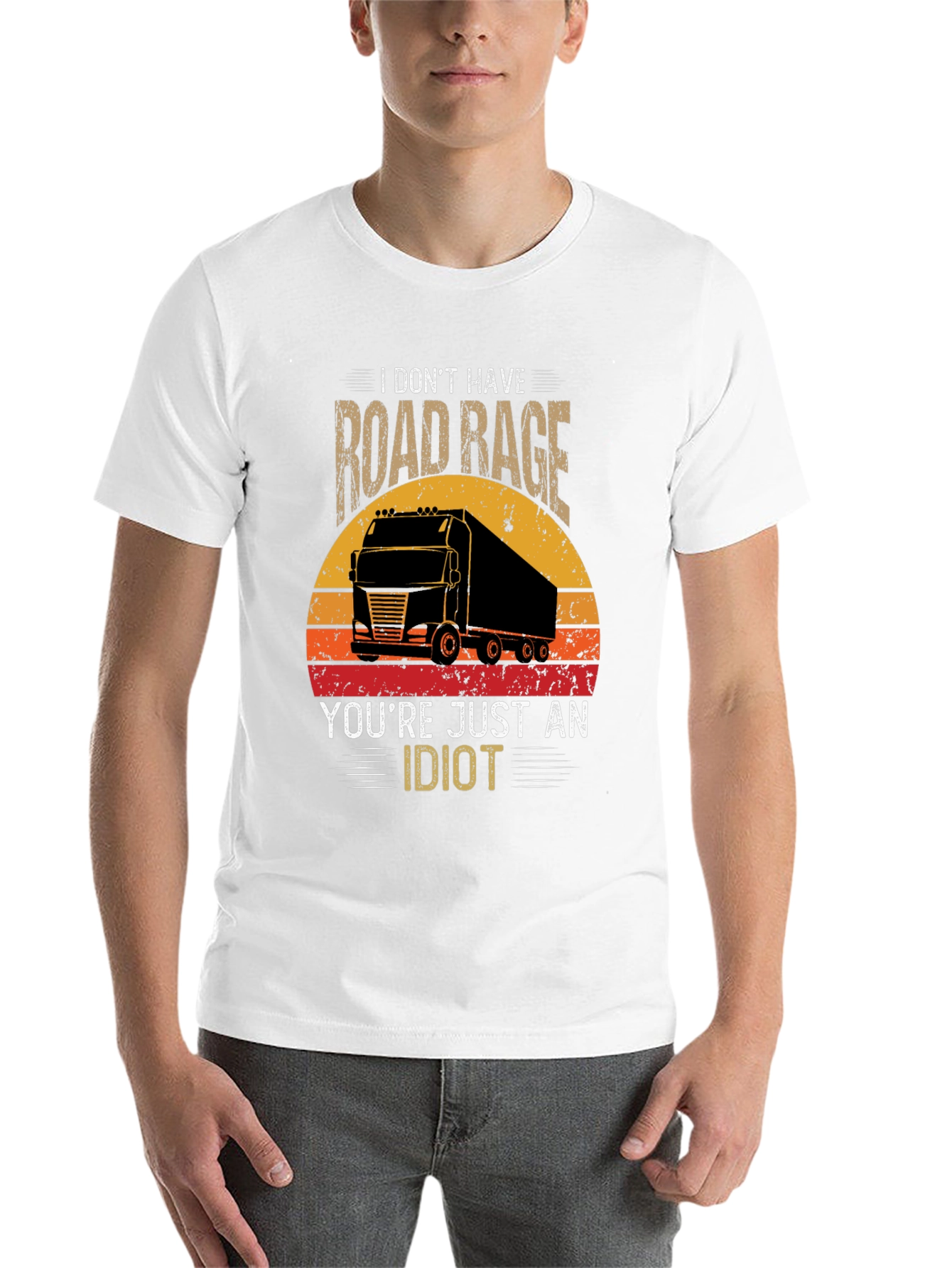 Black Road Rage Trucker T-Shirt - Funny Graphic Tee view 14