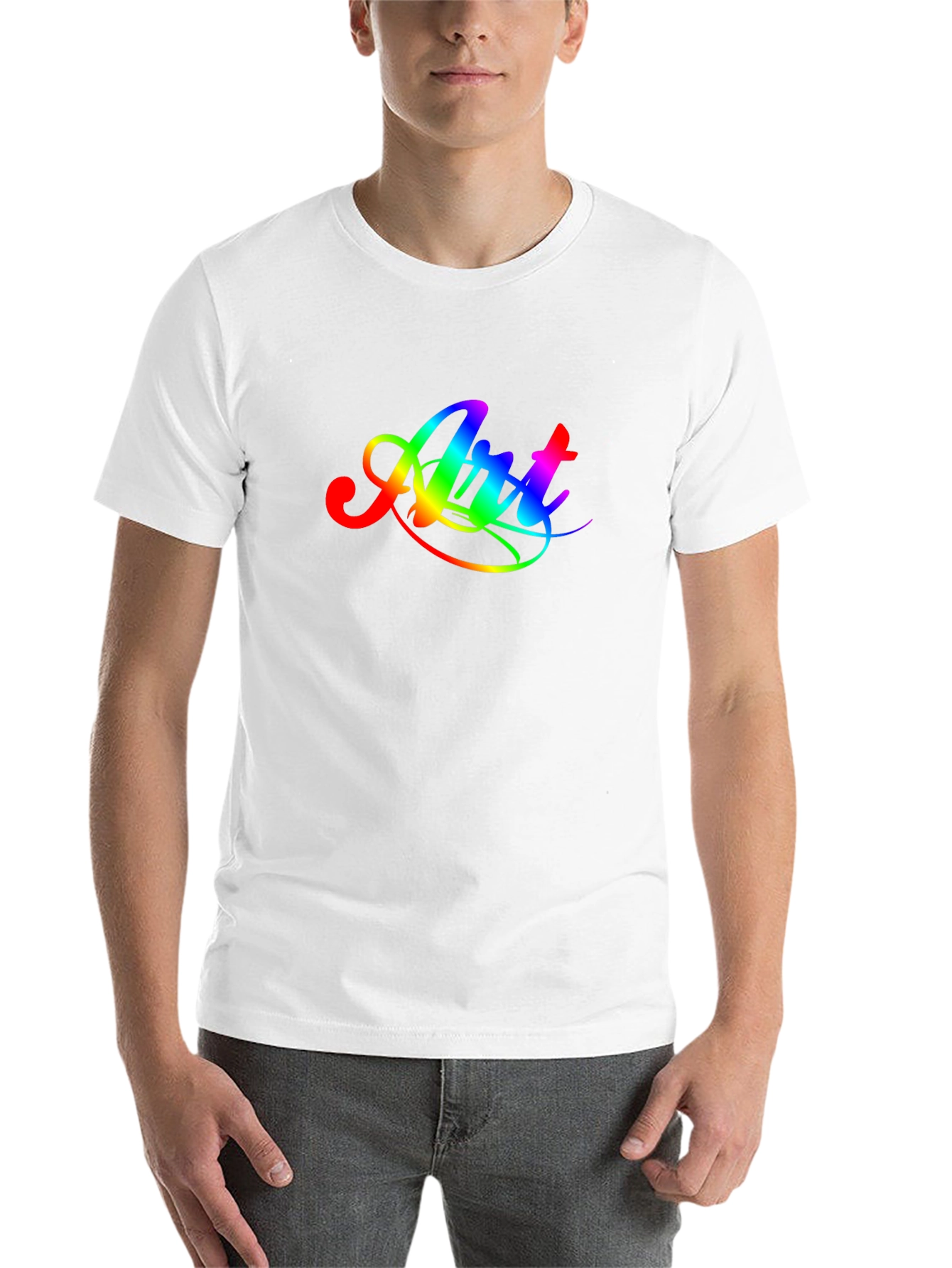 Black Rainbow Art Graphic Tee - Men's Black T-Shirt view 14