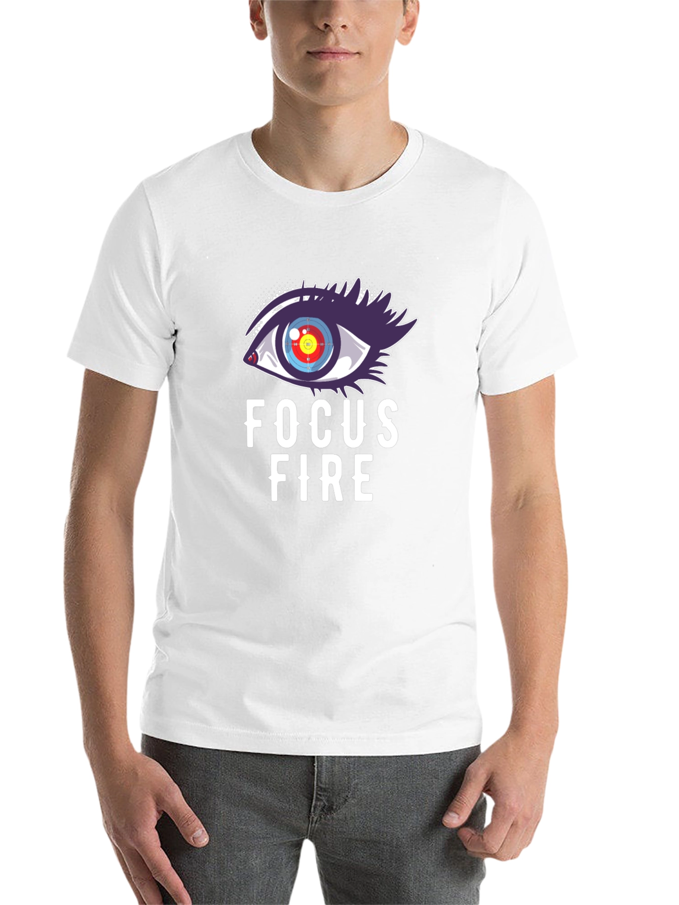 Black Focus Fire Graphic Tee - Eye Target T-Shirt view 14
