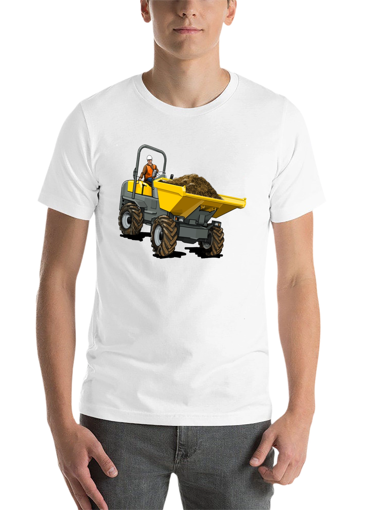 Black Construction Dumper Truck Graphic Tee view 14