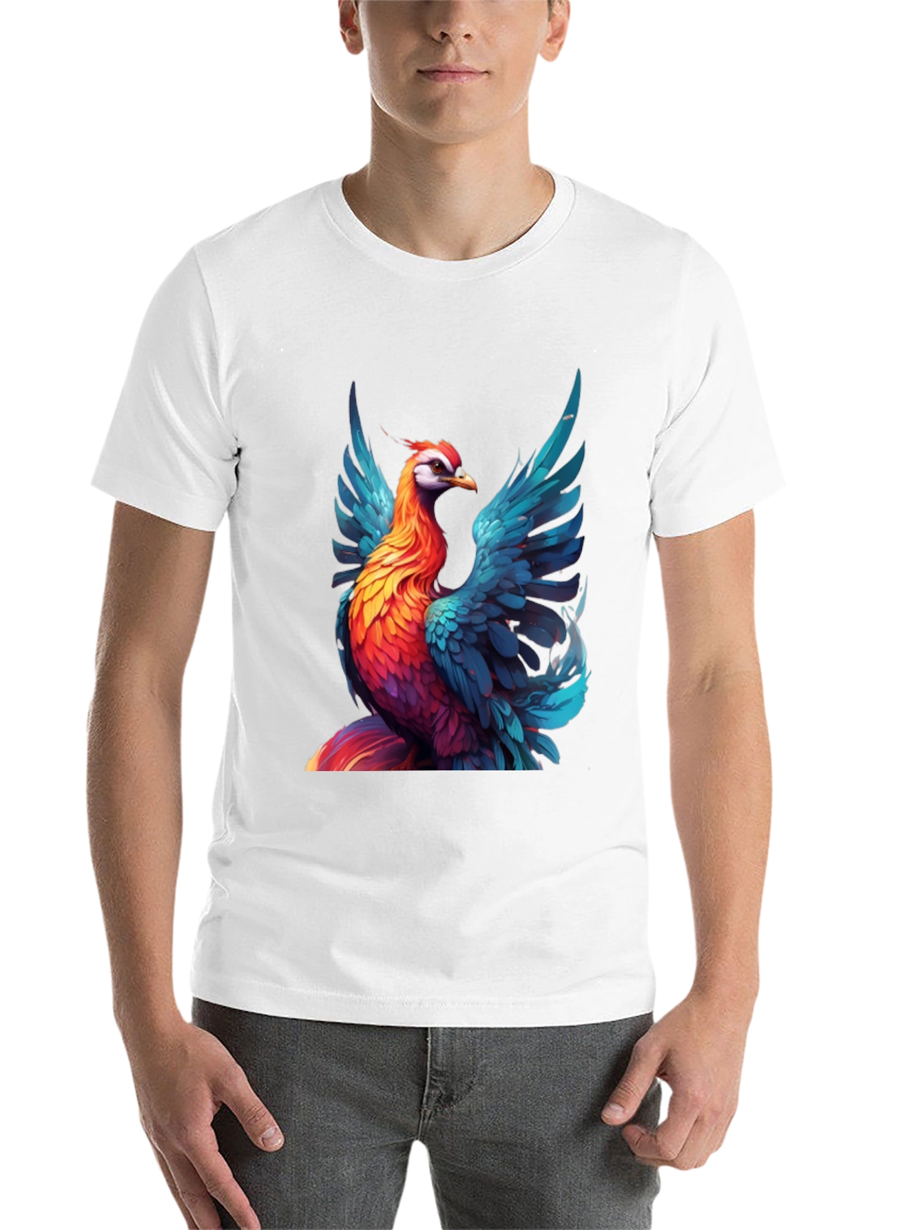 Black Vivid Phoenix Graphic T-Shirt - Bold Style view 14