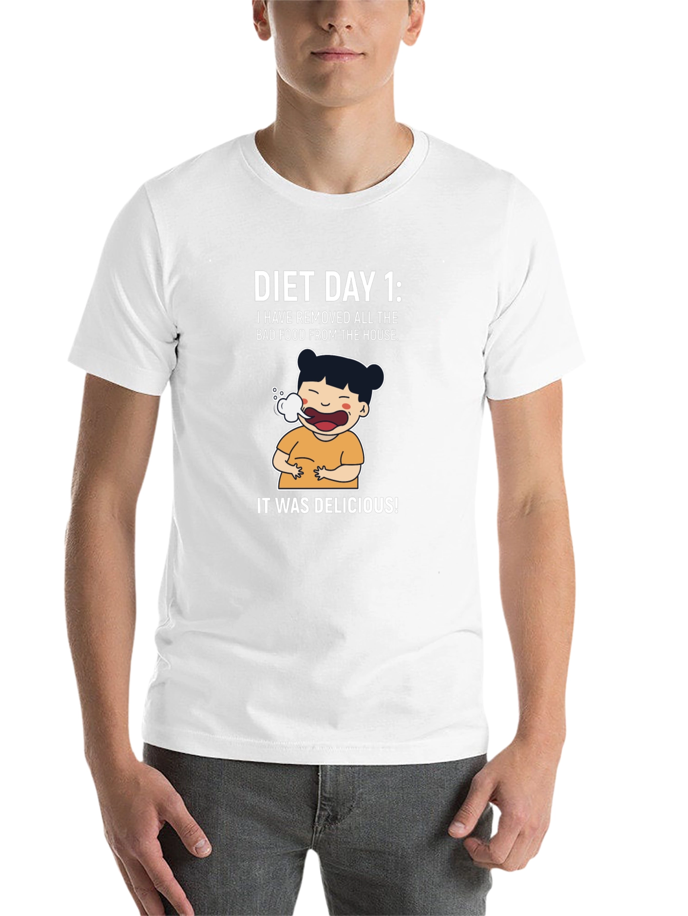 Black Diet Day 1 Funny Graphic Tee Shirt view 14