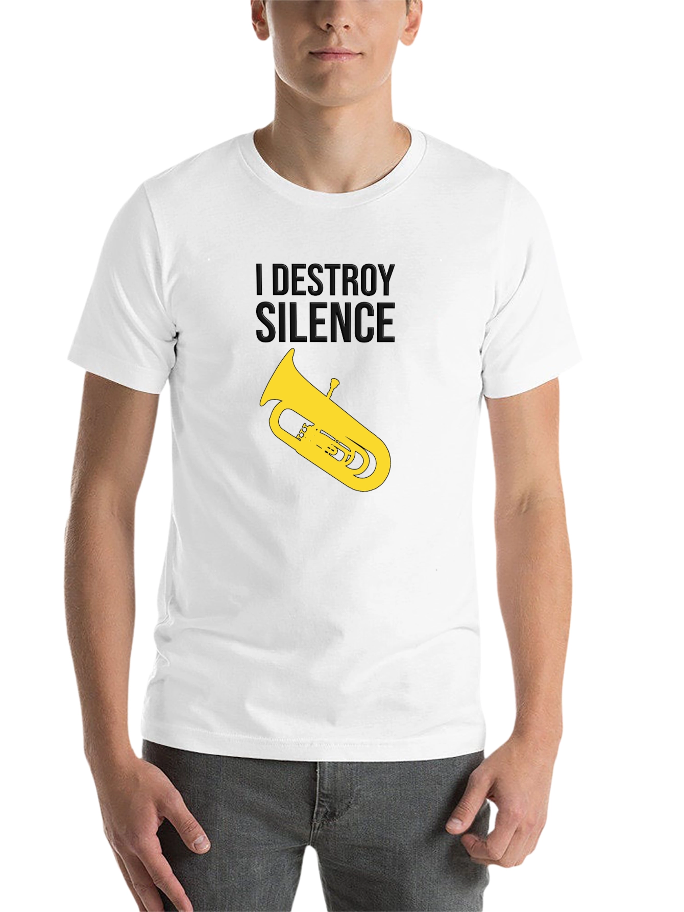 Black I Destroy Silence Tuba Graphic Tee view 14