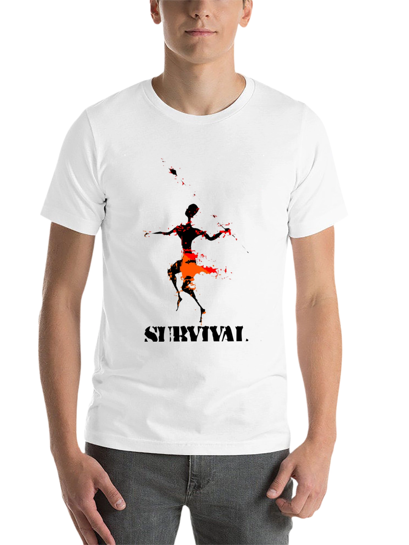 Black Survival Graphic Tee - Men's Black T-Shirt view 14