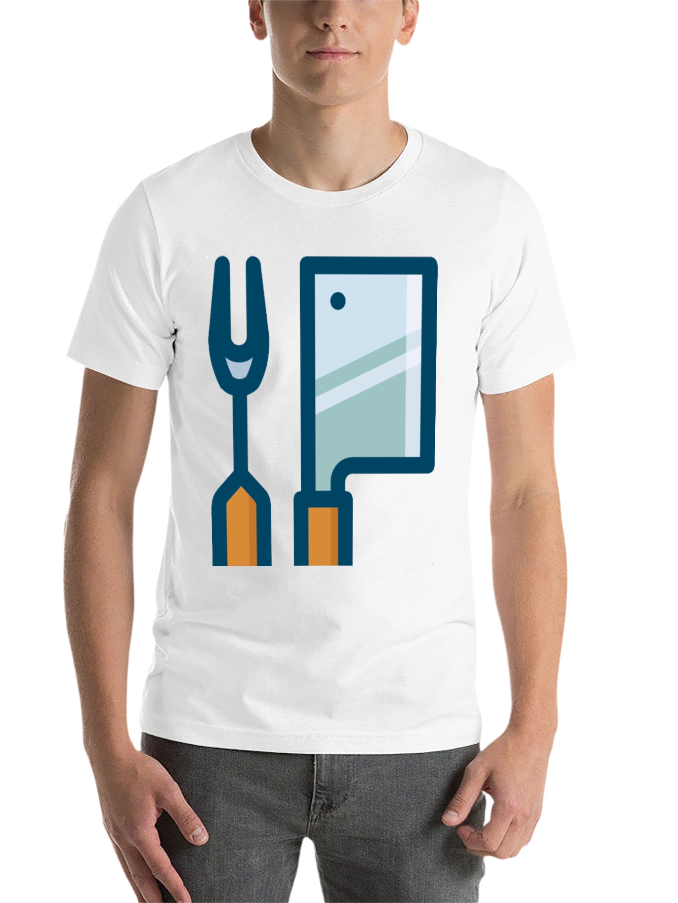 Black Butcher Fork & Cleaver Graphic Tee - Black view 14