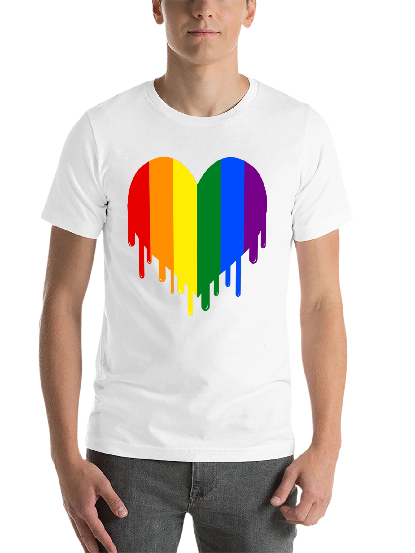 Black Rainbow Heart Drip Graphic Tee view 14