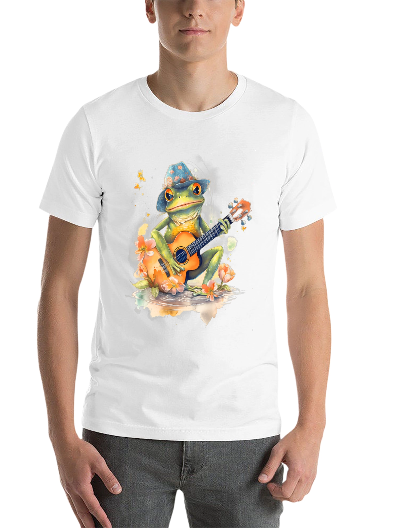 Black Frog Guitarist Graphic Tee - Musical Amphibian Style view 14