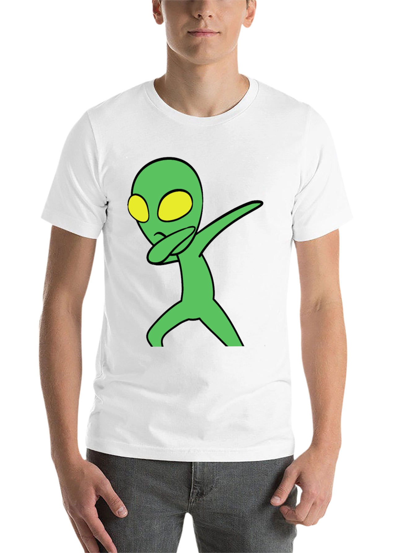 Black Alien Dab Graphic T-Shirt - Black Cotton Blend view 14