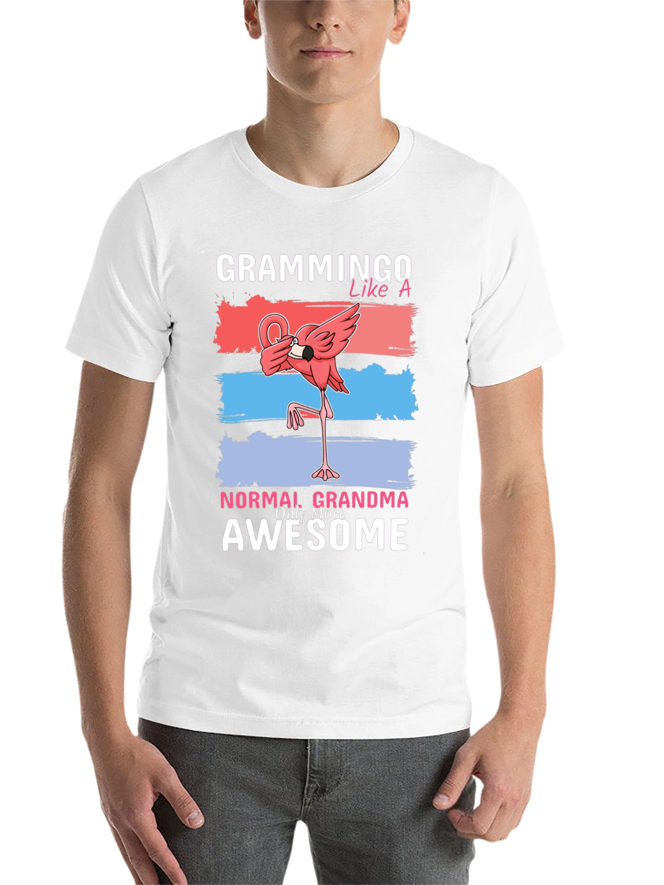 Black Grammingo Flamingo Grandma T-Shirt view 14