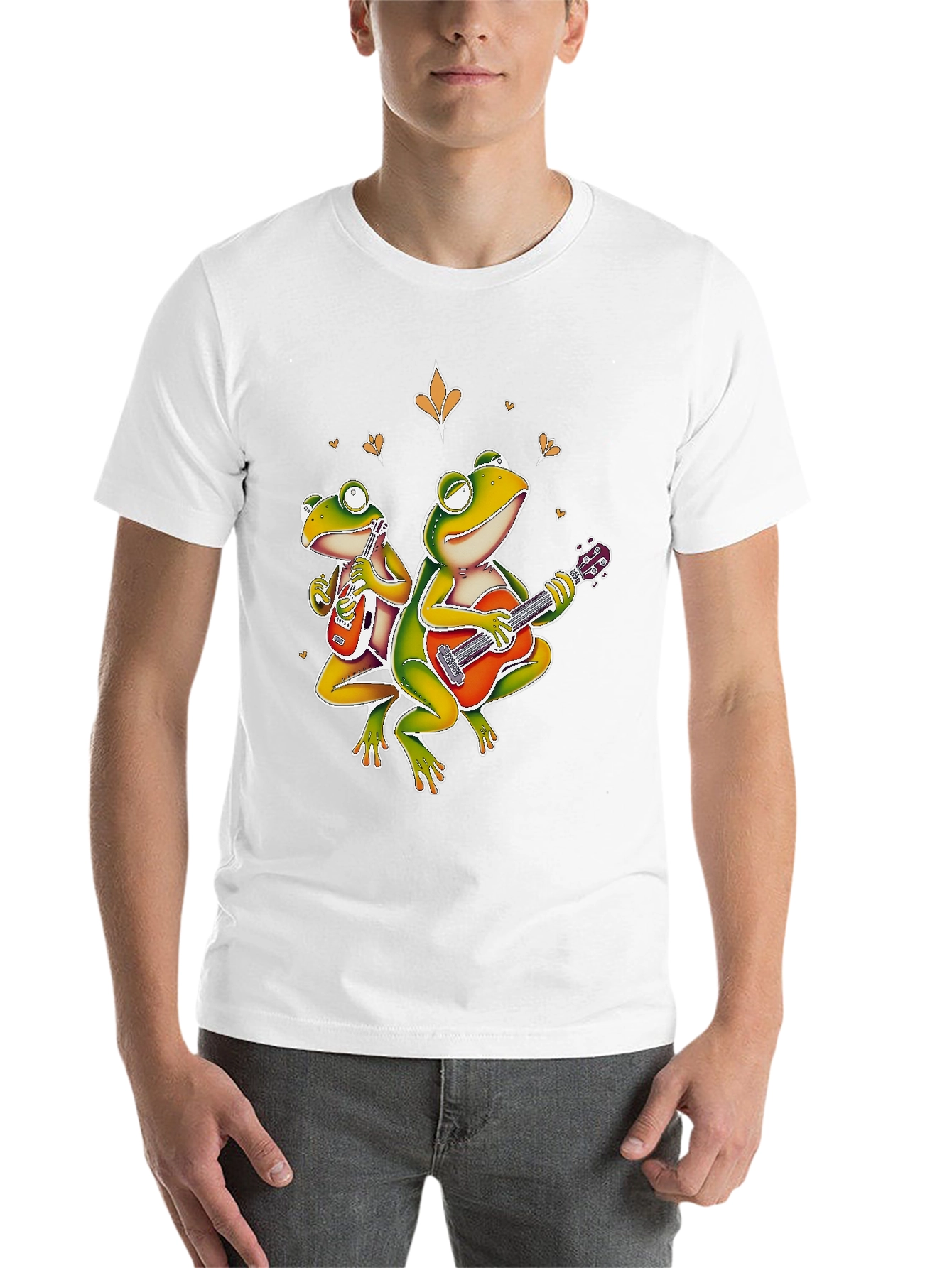 Black Frog Band Graphic Tee - Guitar Playing Amphibians view 14