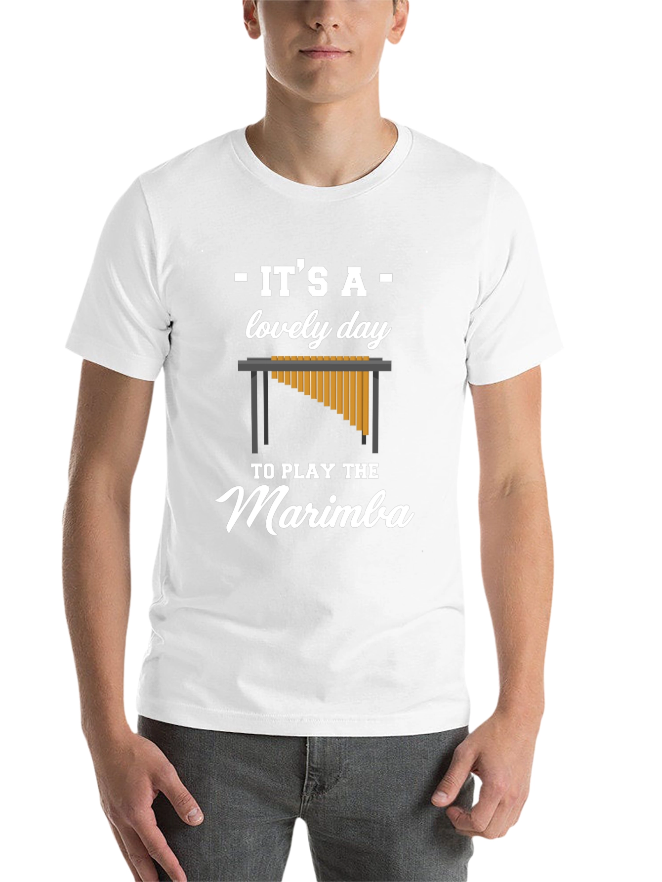 Black It's a Lovely Day to Play the Marimba T-Shirt view 14