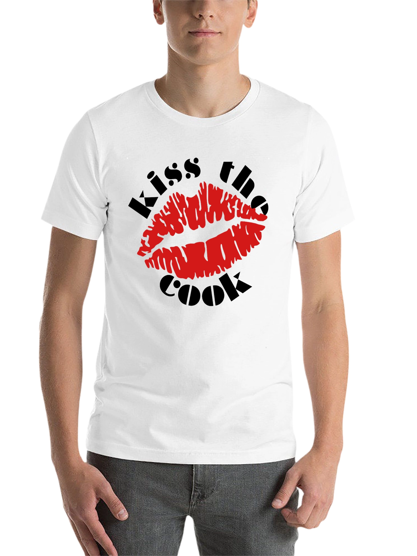 Black Kiss the Cook Graphic T-Shirt - Novelty Design view 14