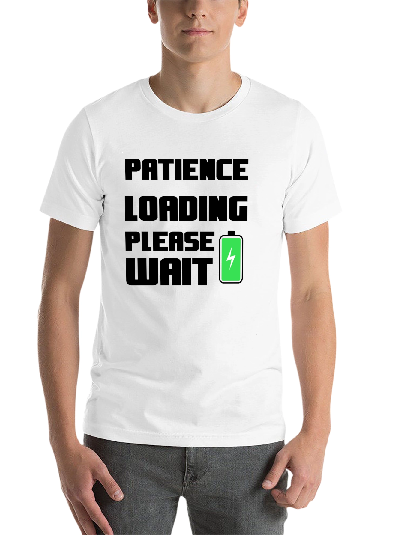 Black Patience Loading Funny Graphic Tee view 14