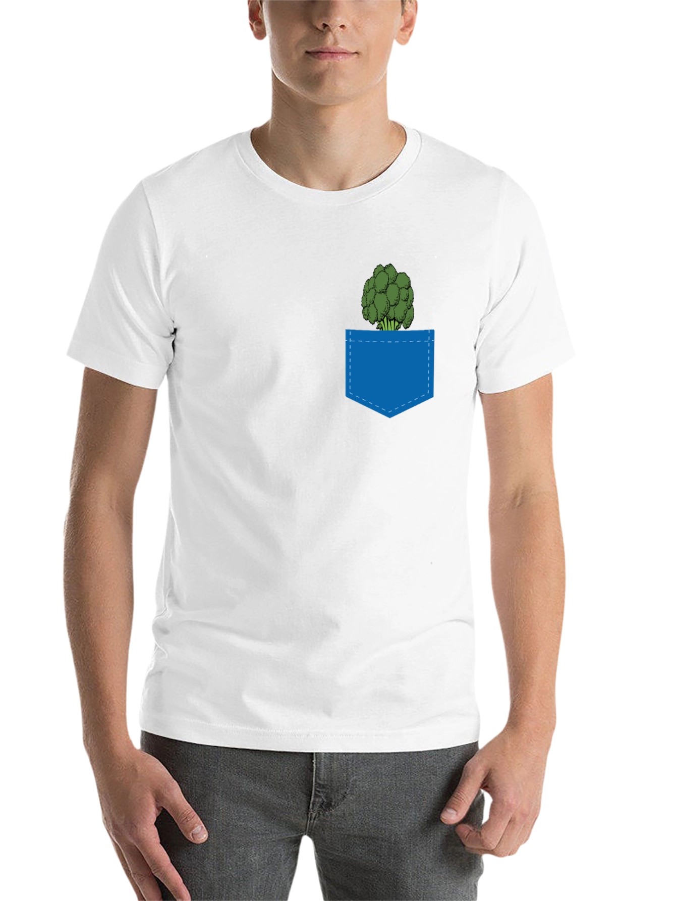 Black Broccoli Pocket T-Shirt - Quirky Graphic Tee view 14