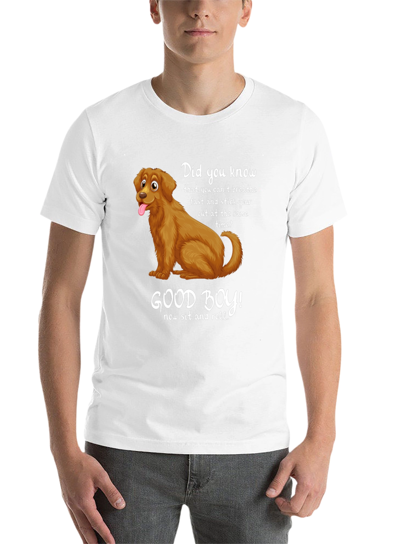 Black Funny Dog T-Shirt: Good Boy Design view 14