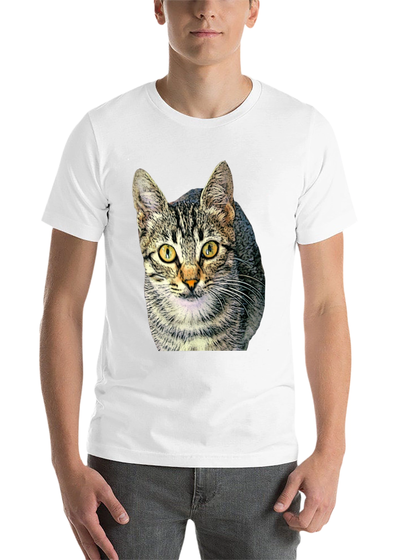 Black Cat Print Black T-Shirt view 14