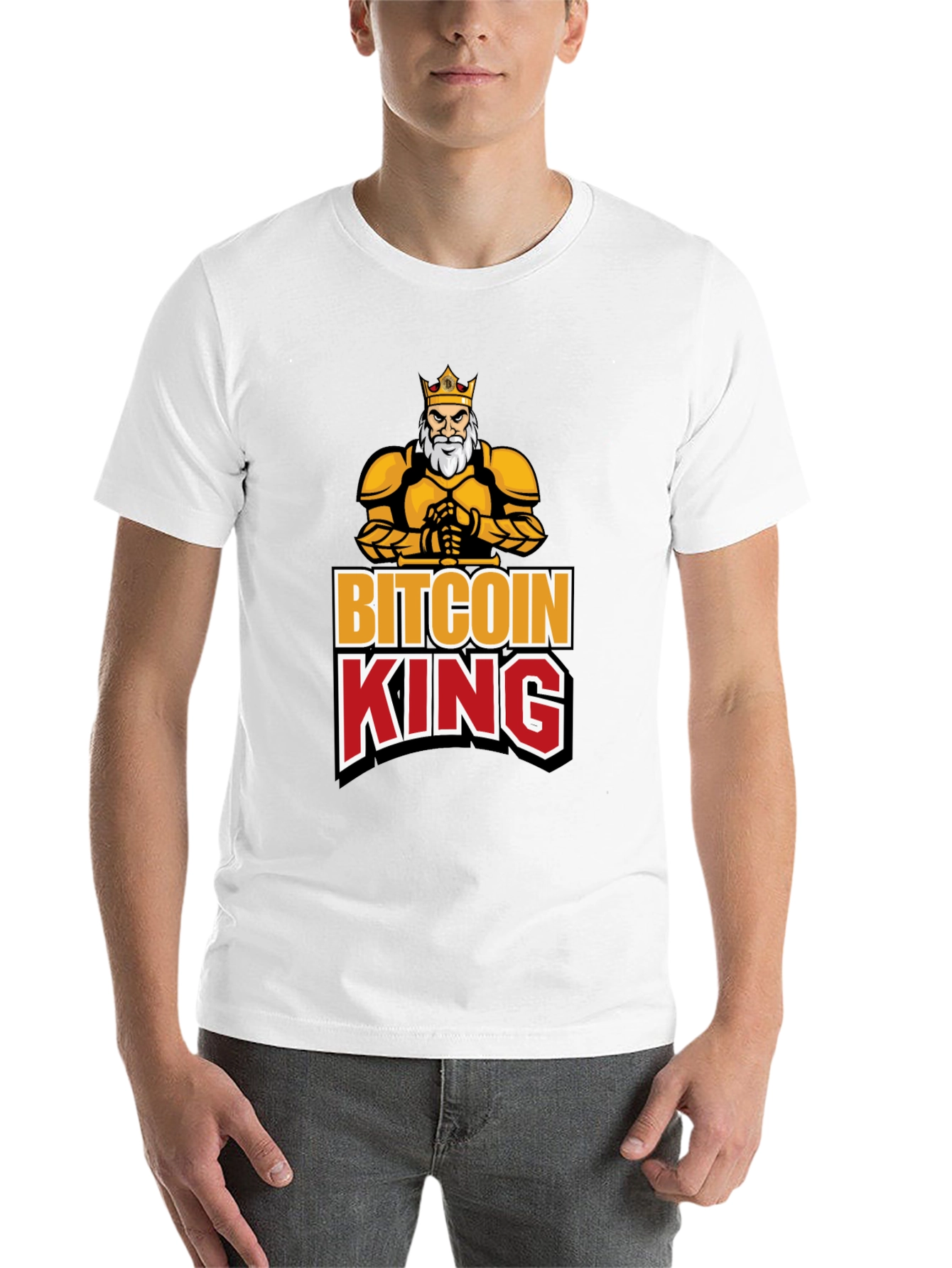 Black Bitcoin King Black Graphic T-Shirt view 14