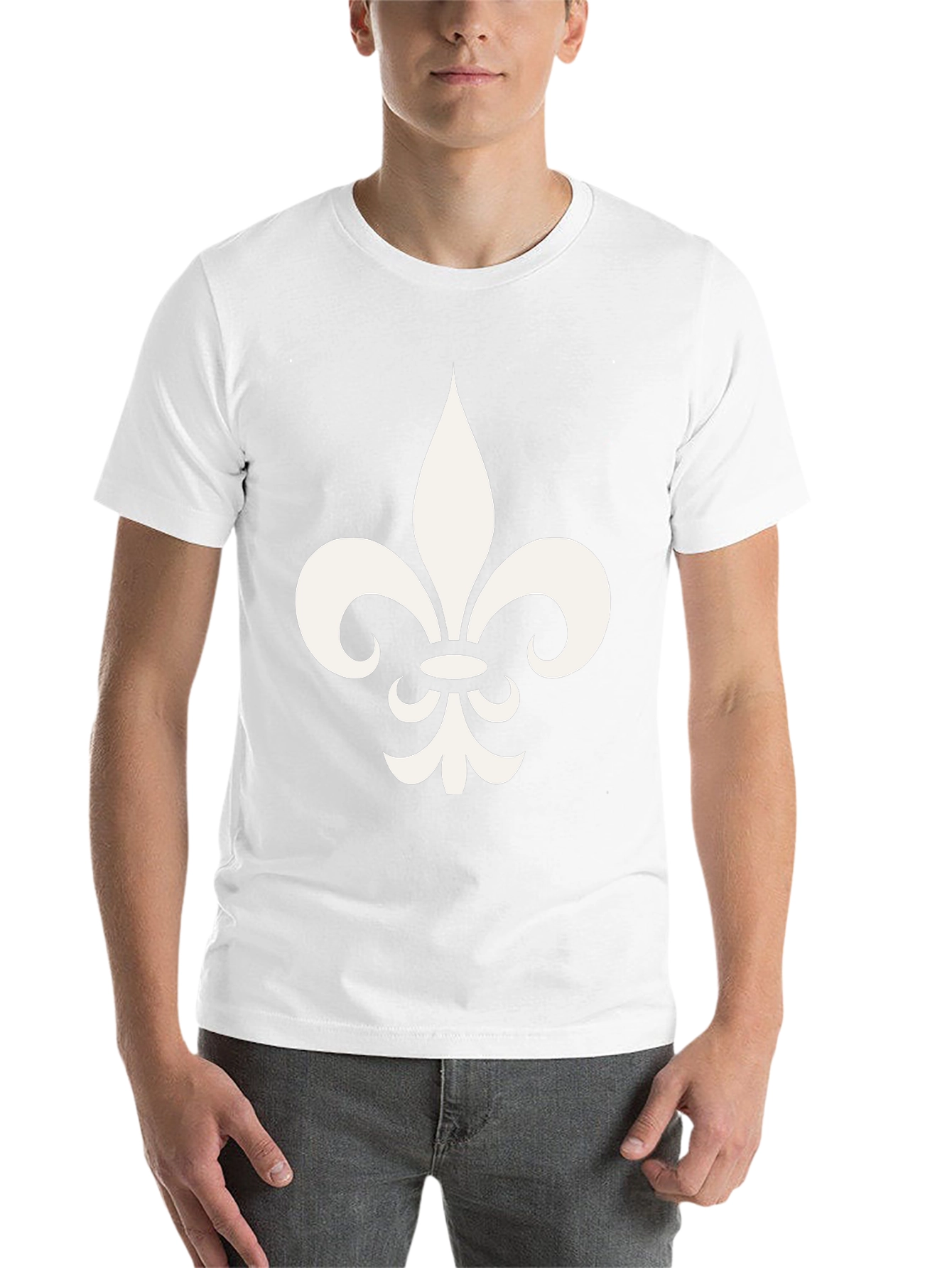 Black Fleur-de-lis Graphic Print Black T-Shirt view 14