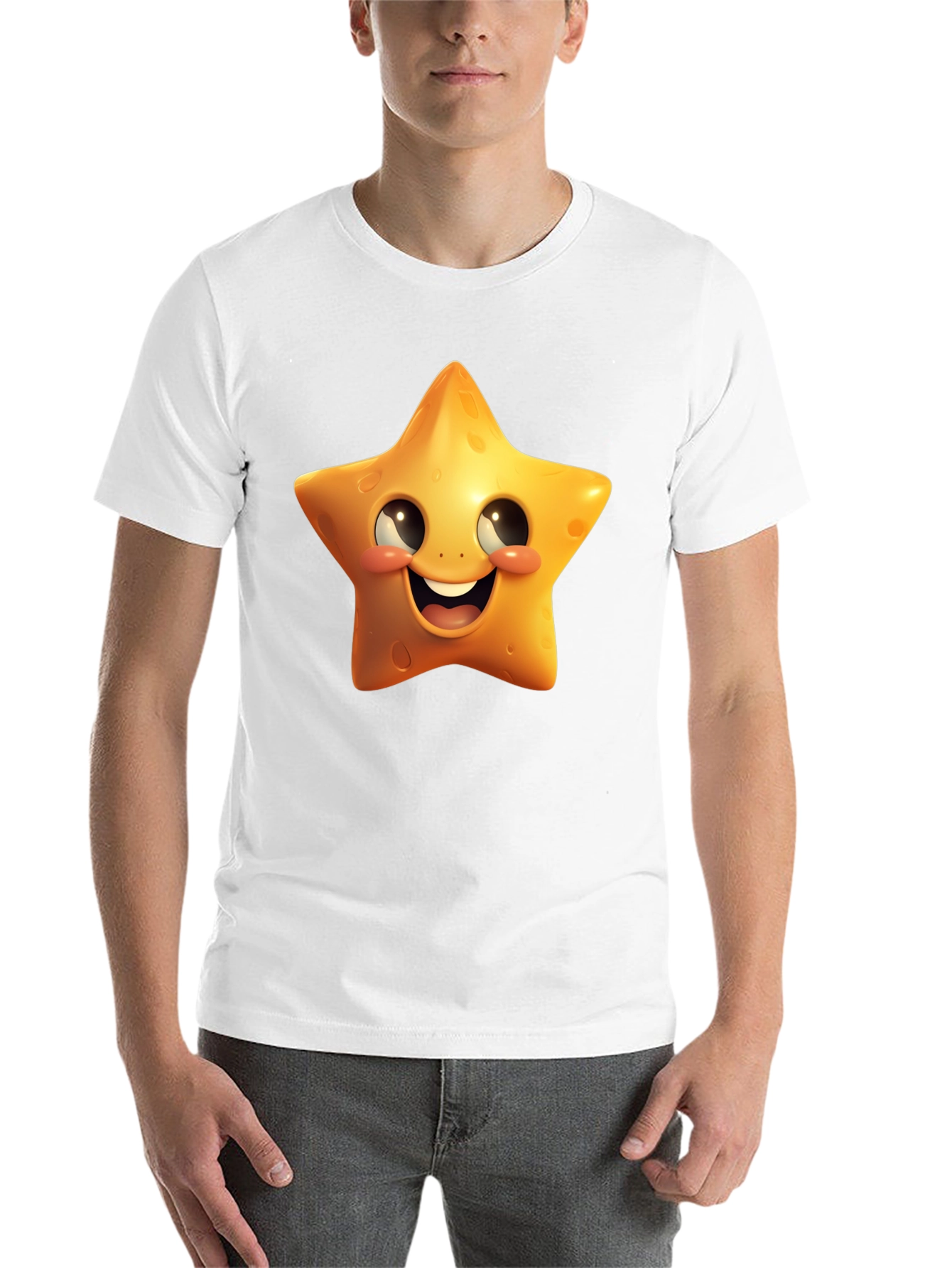 Black Star Cartoon Graphic Black T-Shirt view 14
