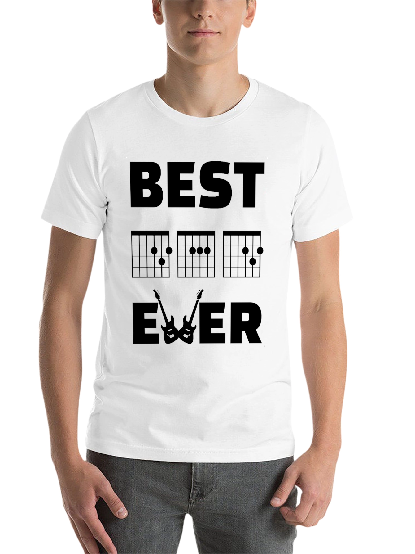 Black Best Guitar Chords Ever T-Shirt view 14