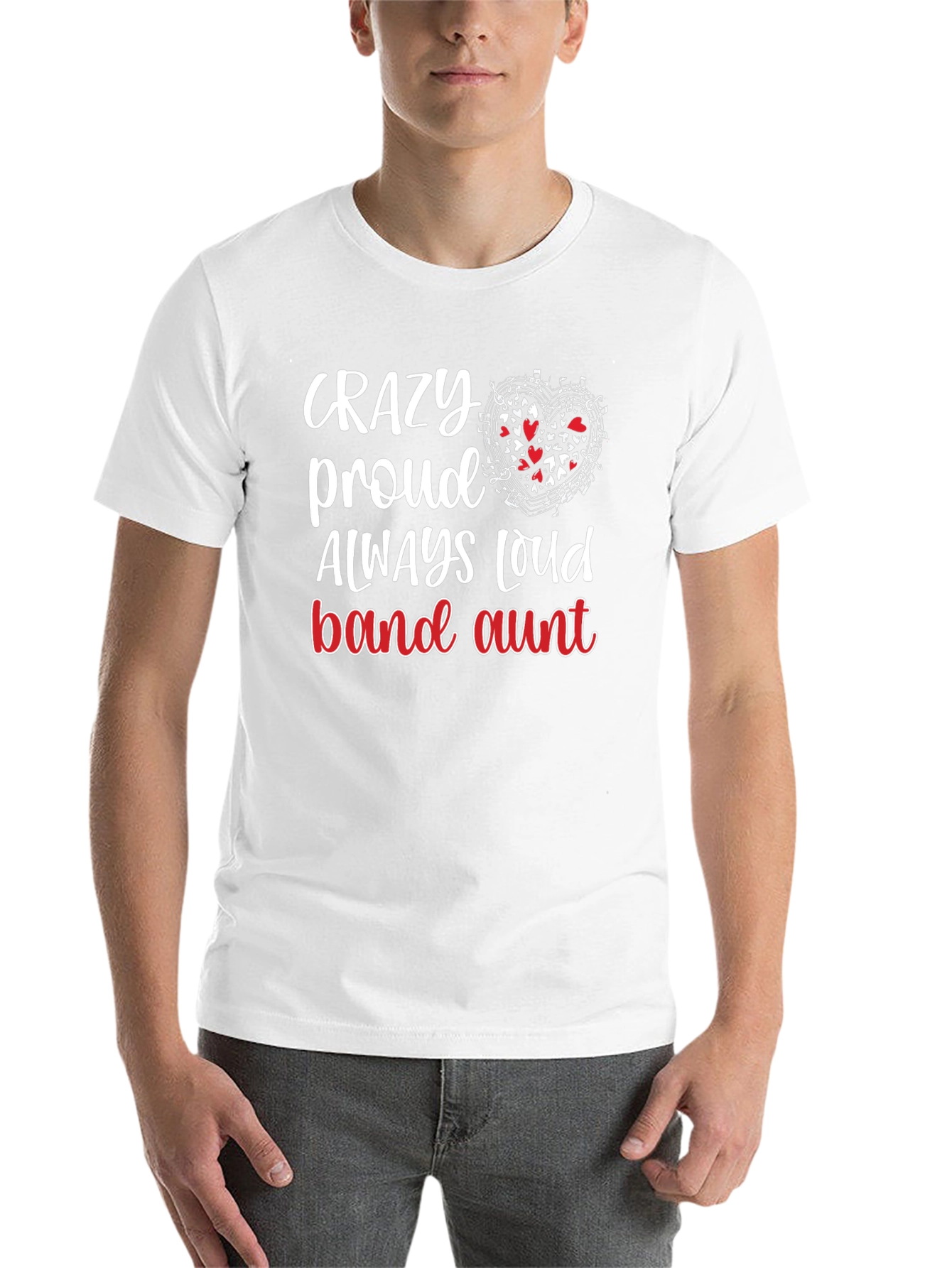 Black Crazy Proud Band Aunt T-Shirt view 14