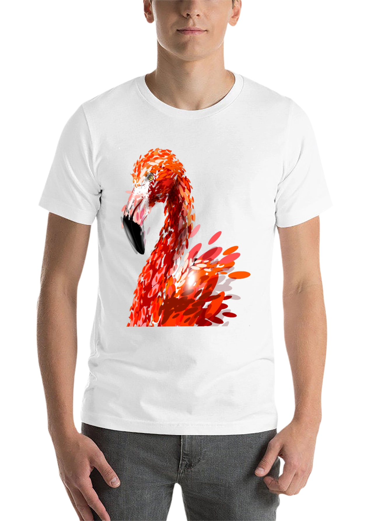 Black Flamingo Graphic Print Black T-Shirt view 14