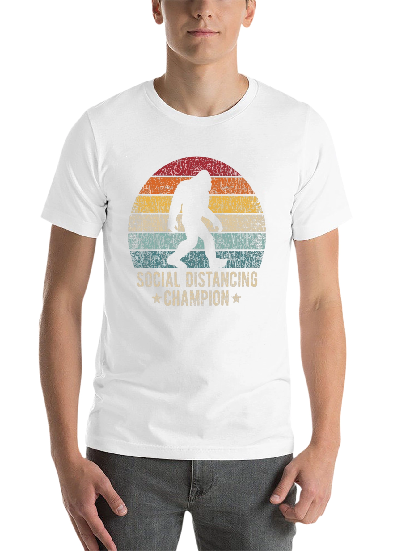 Black Social Distancing Champion Bigfoot T-Shirt view 14