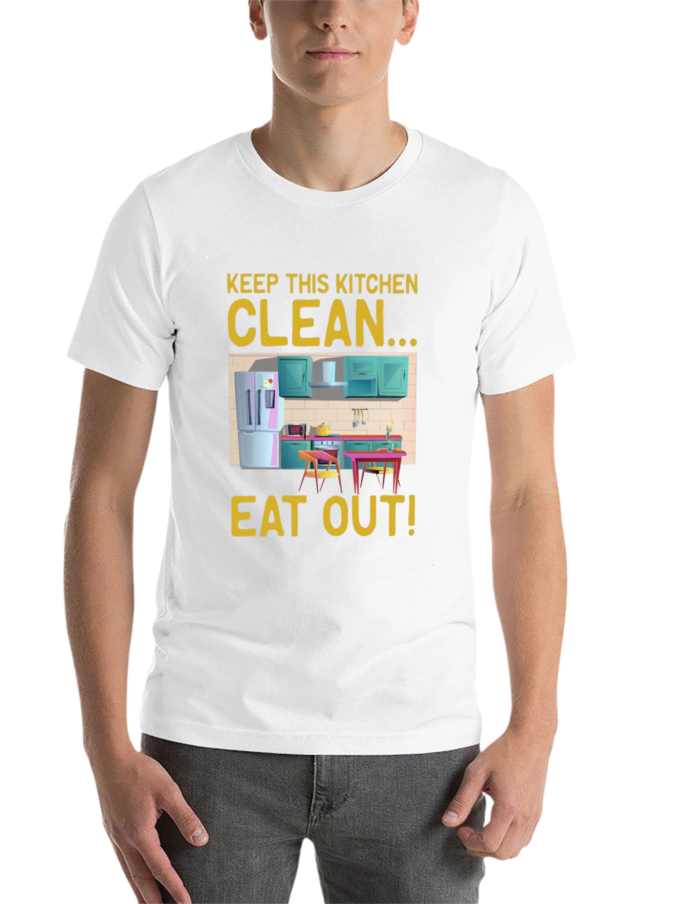 Black Keep This Kitchen Clean - Eat Out! Novelty T-Shirt view 14