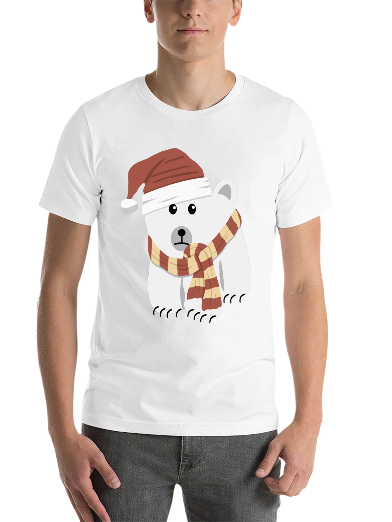 Black Festive Polar Bear Graphic Tee view 14