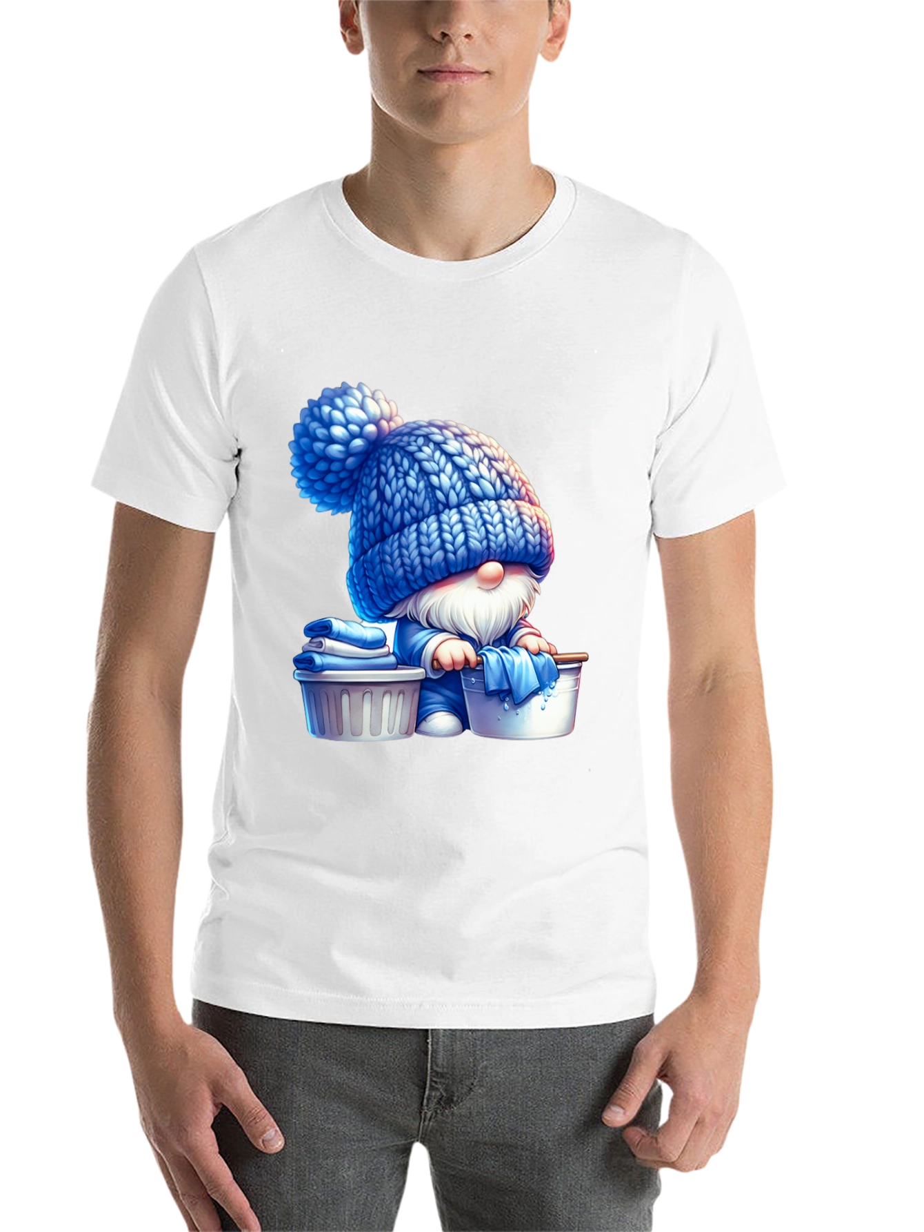 Black Gnome Laundry Day T-Shirt - Unique Graphic Tee view 14