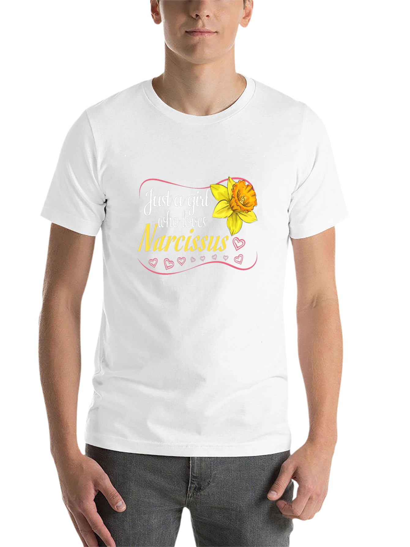 Black Narcissus Flower Girl's T-Shirt - Cute Floral Tee view 14