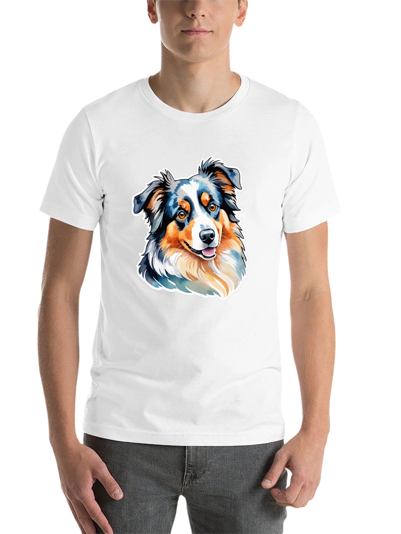 Black Australian Shepherd Dog Graphic T-Shirt view 14