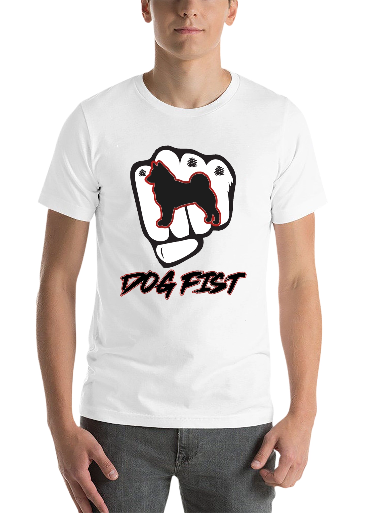 Black Dog Fist Graphic Tee - Men's Black T-Shirt view 14