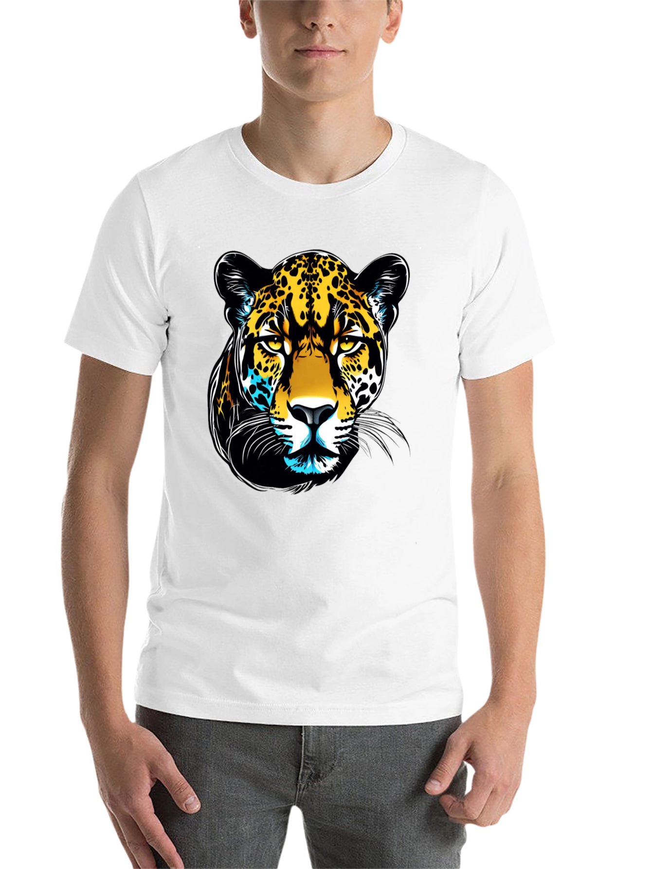 Black Jaguar Graphic Print Black T-Shirt view 14