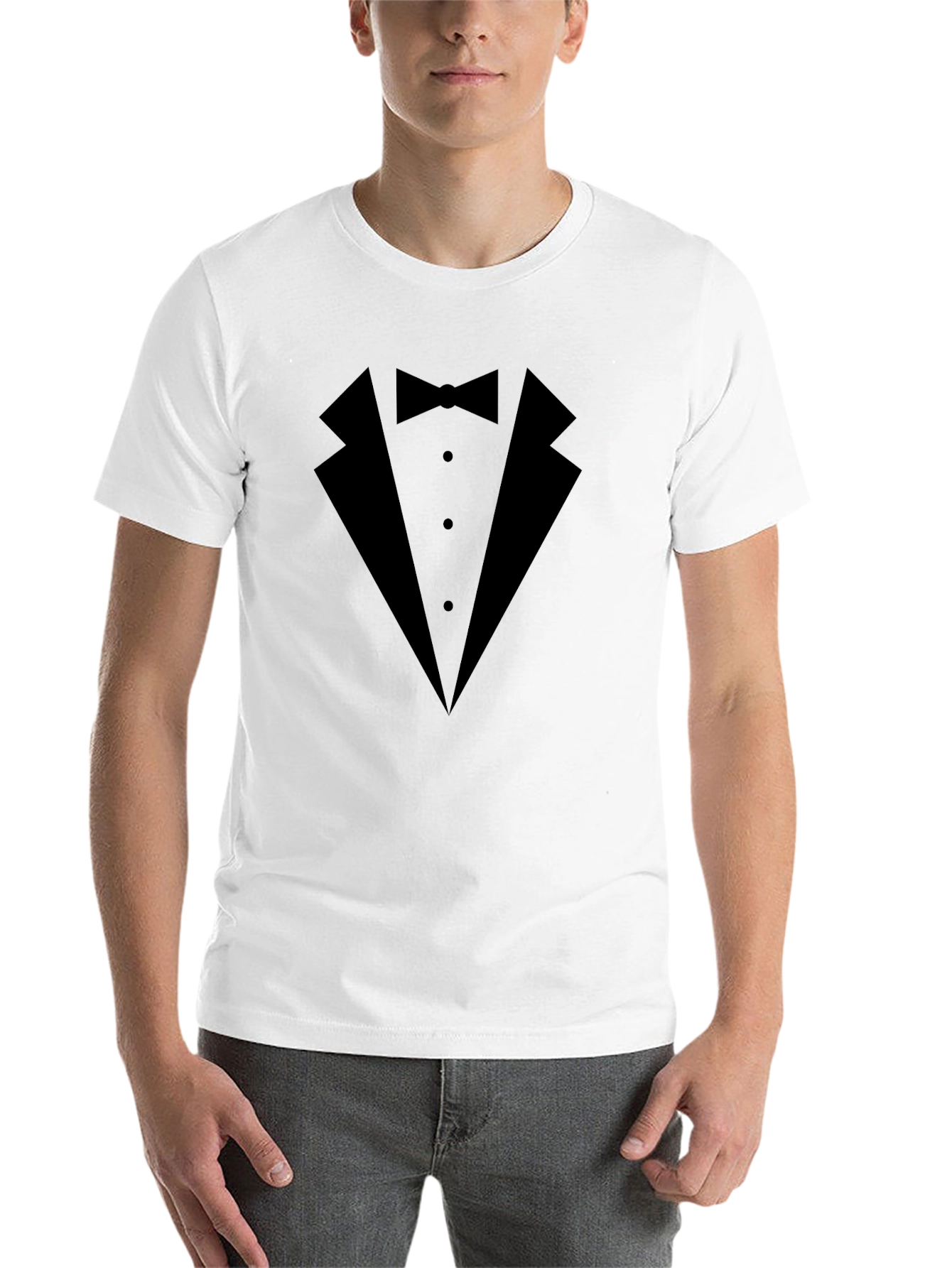 Black Tuxedo T-Shirt - Formal Fun, Black Tee view 14