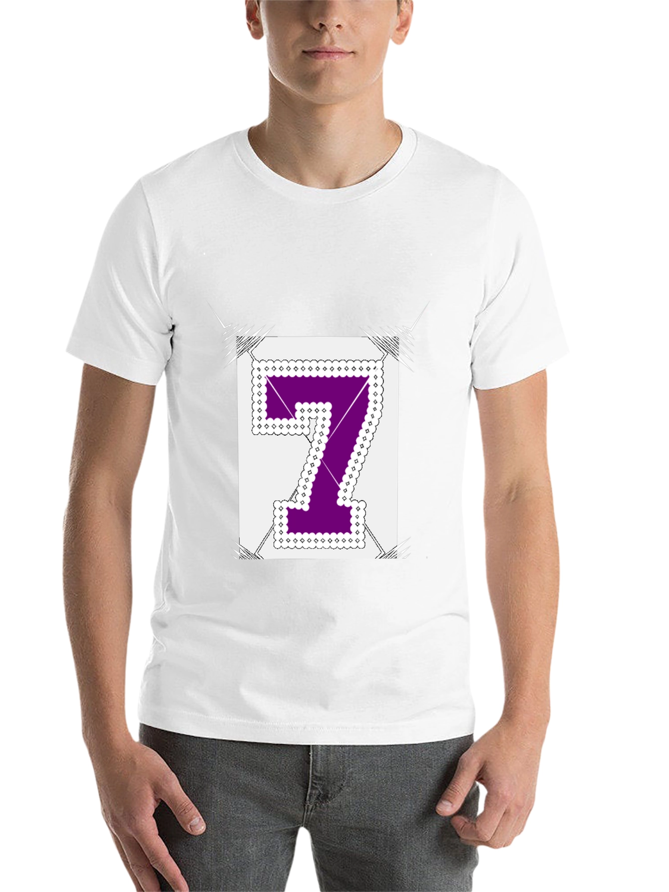 Black Number 7 Graphic Tee - Black Cotton Blend Shirt view 14