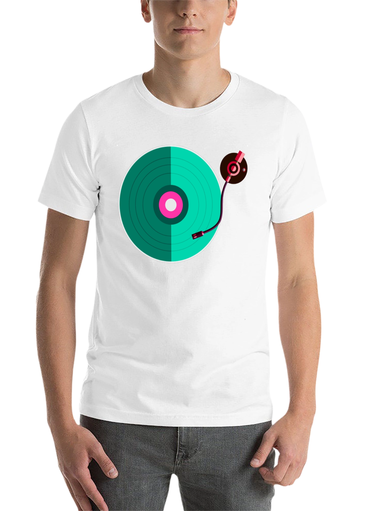 Black Turntable Graphic T-Shirt - Retro Music Lover Tee view 14