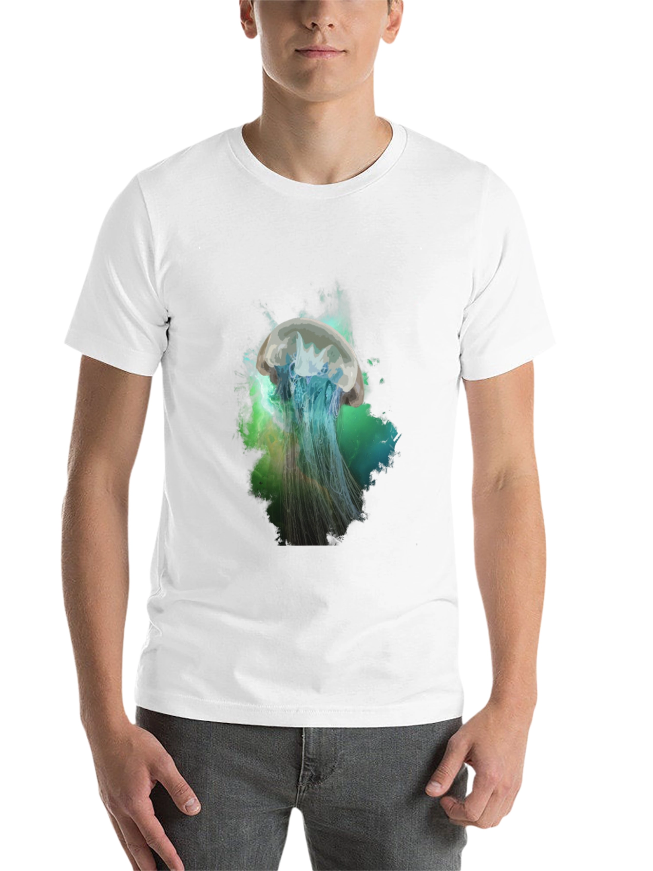 Black Jellyfish Graphic Print T-Shirt - Black view 14