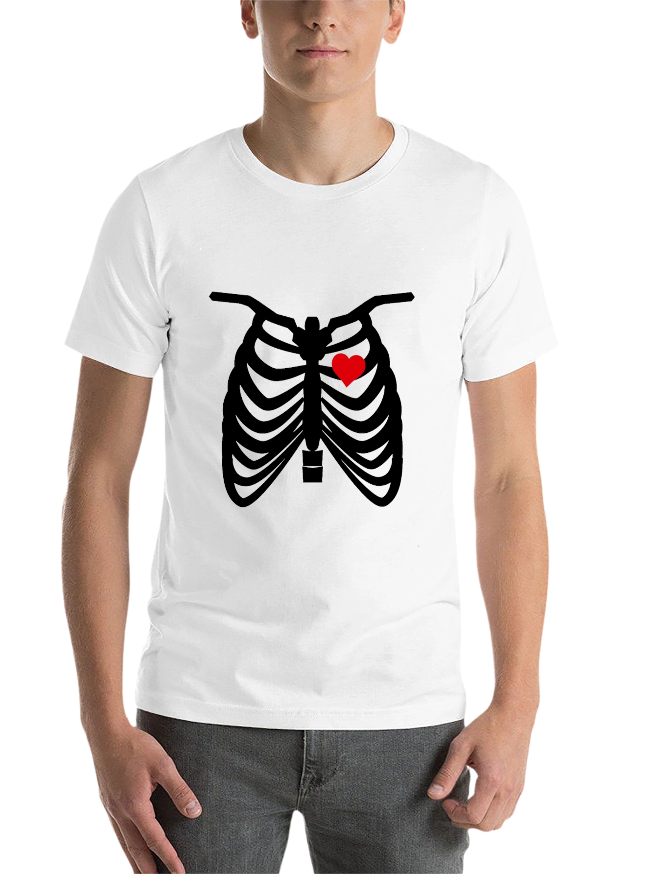 Black Heart Rib Cage Graphic Tee - Unisex view 14