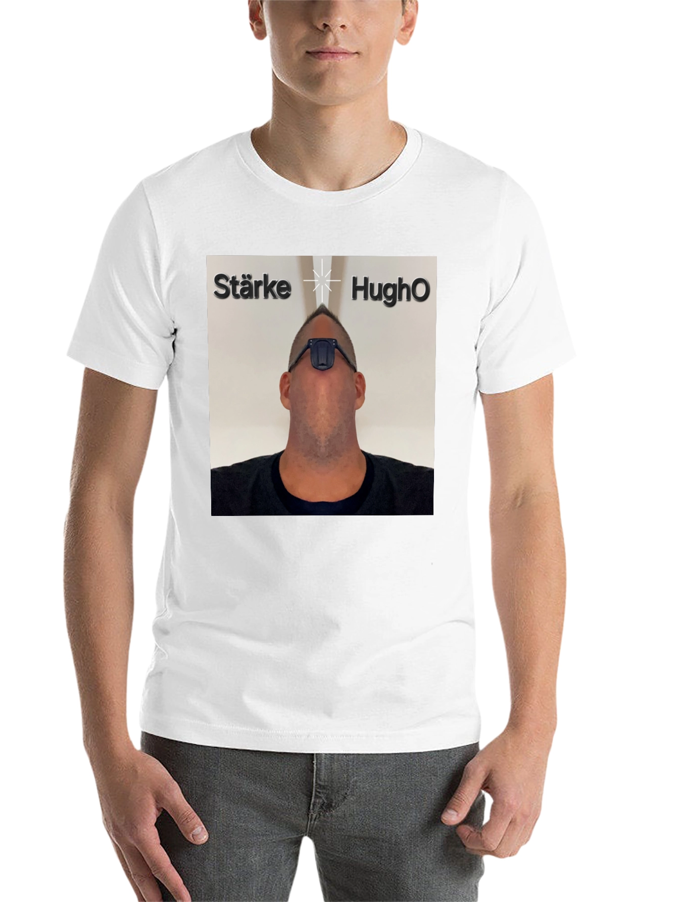 Black Starke HughO T-Shirt - Unique Graphic Tee view 14