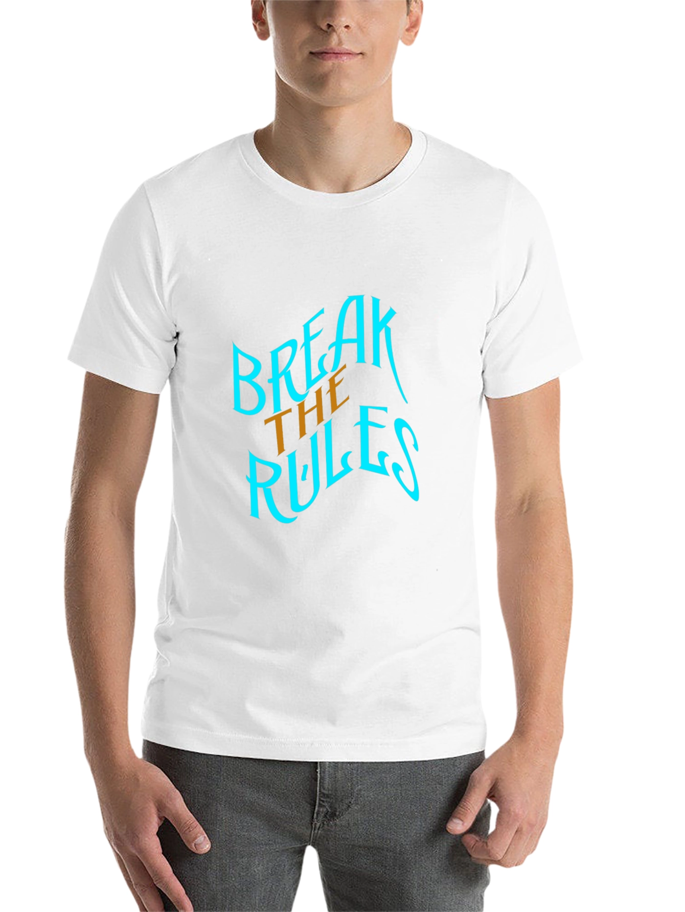 Black Break The Rules Graphic Tee - Stylish Black Cotton T-Shirt view 14