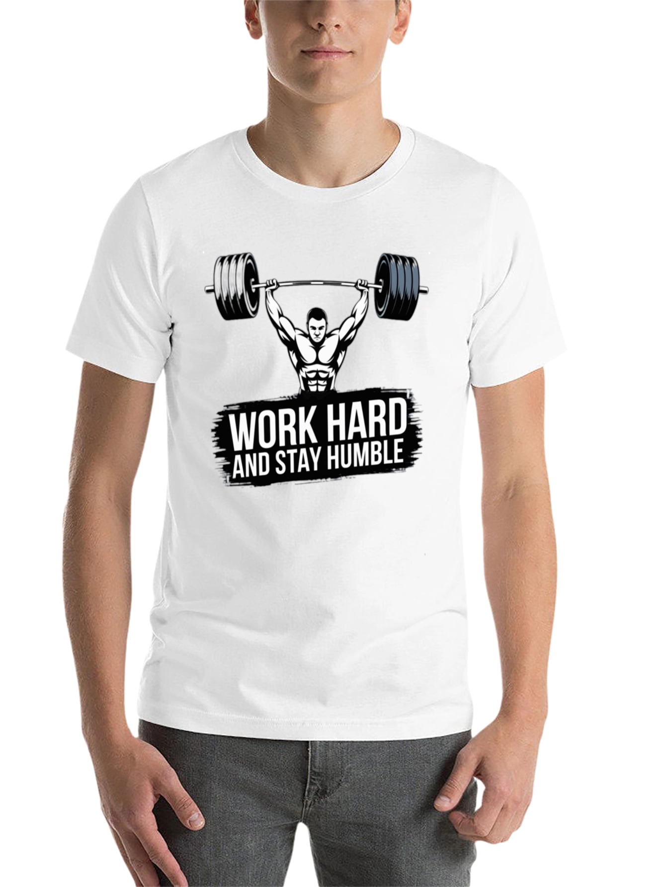 Black Work Hard & Stay Humble Gym T-Shirt view 14