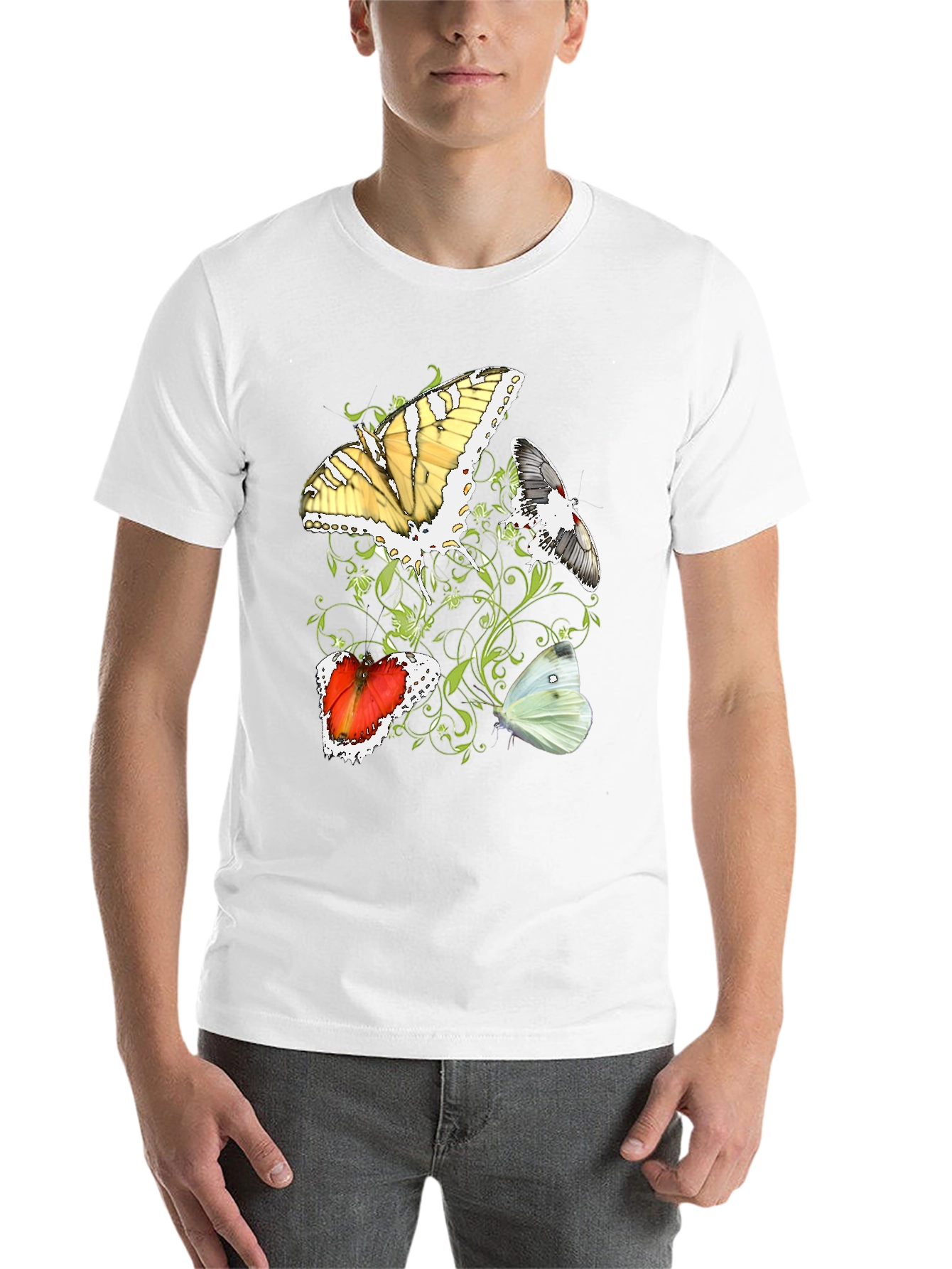 Black Butterfly T-Shirt - Unique Graphic Tee view 14