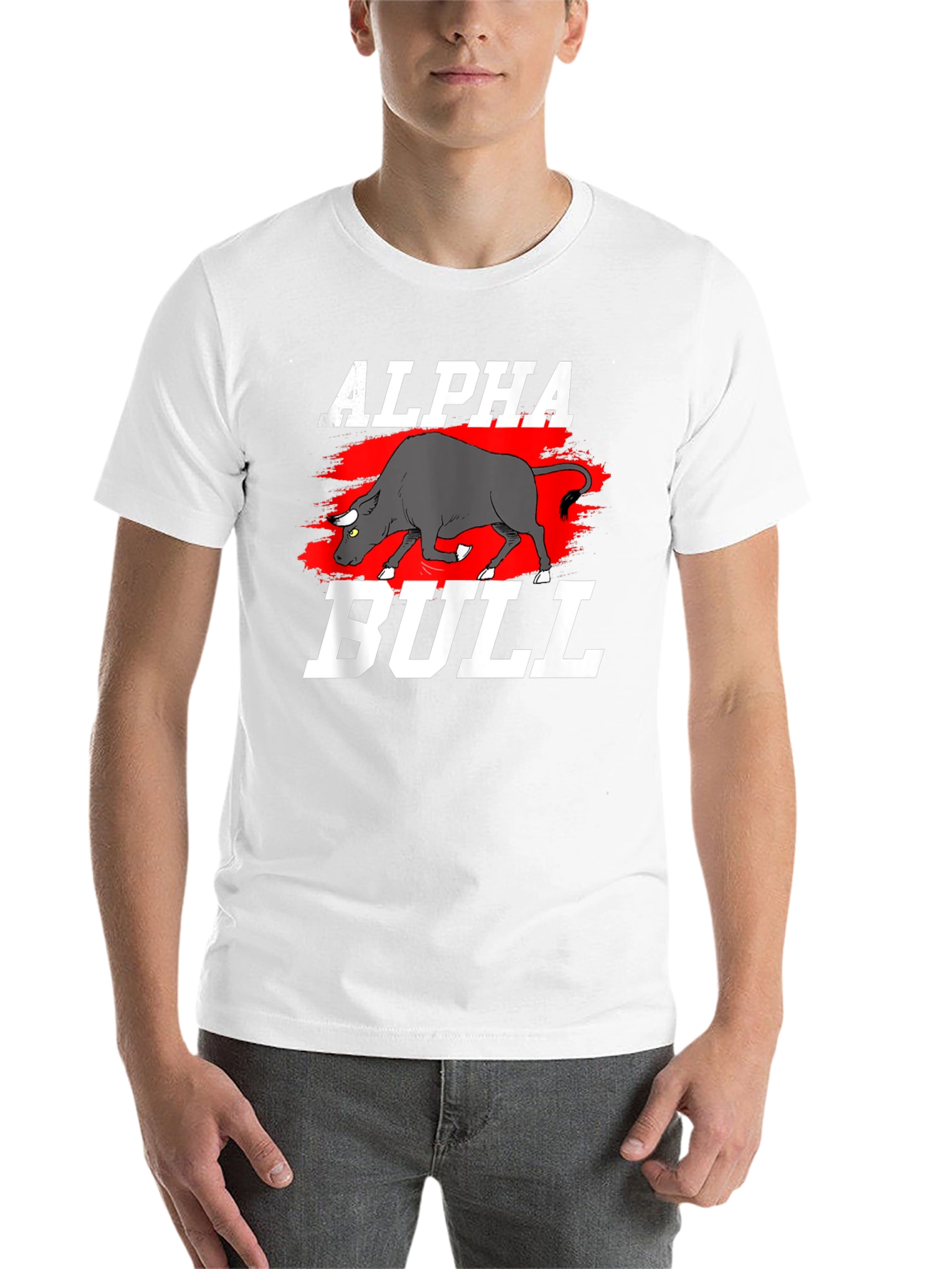 Black Alpha Bull Graphic T-Shirt - Black Cotton Tee view 14
