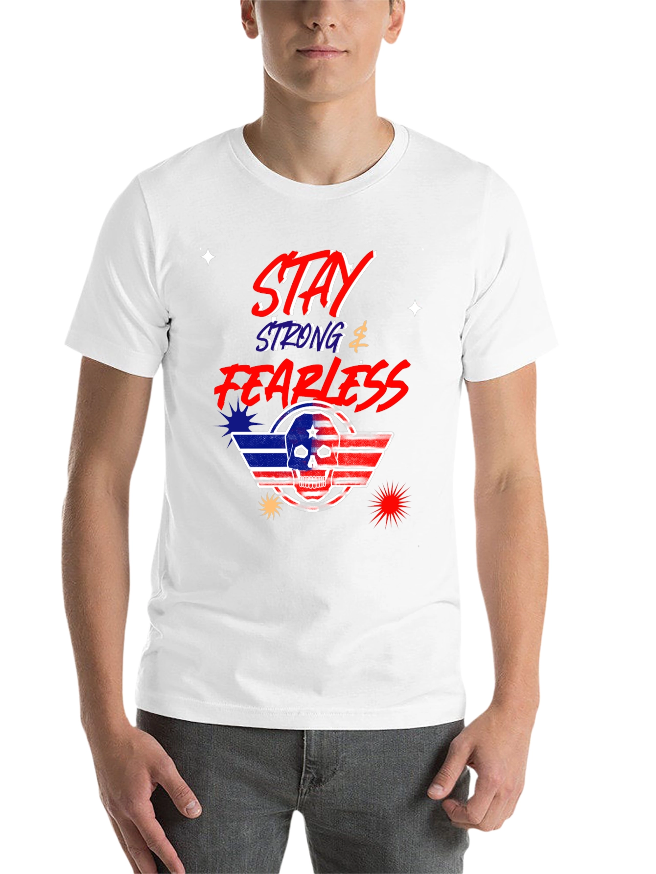 Black Stay Strong Fearless Graphic T-Shirt view 14