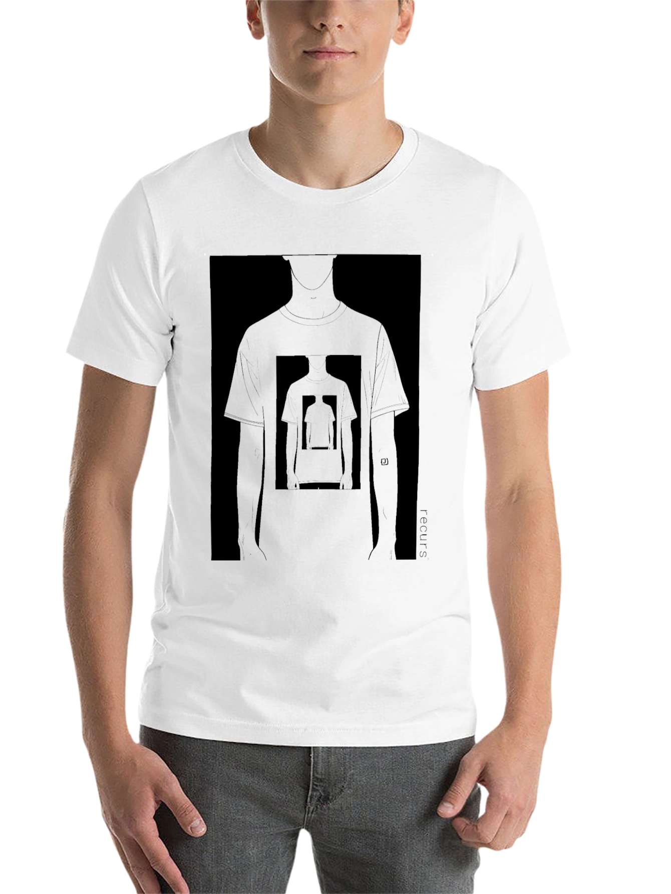 Black Abstract Silhouette Graphic Tee - Black view 14